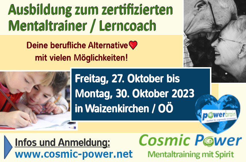 Berufliche Alternative: Ausbildung zum zertifizierten Mentaltrainer / Lerncoach in Waizenkirchen / OÖ